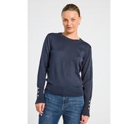 Strickpullover FREEQUENT "FQKATIE-PULLOVER", Damen, Gr. XL, blau (salute), Strick, Obermaterial: 82% Viskose, 16% Polyamid, 2% Elasthan, unifarben, bequem hüftbedeckend, Rundhals, Bündchen, Pullover S