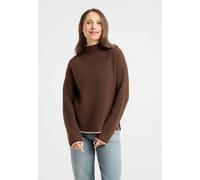 Strickpullover FRIEDA & FREDDIES "Frieda & Freddies Rippstrickpullover mit Stehkragen", Damen, Gr. 38, braun (mocha), 49% Viskose, 27% Polyester, 24% Polyamid, Pullover Strickpullover (47760049-38) mo
