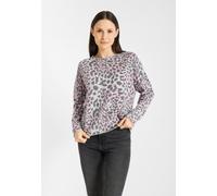 Strickpullover FRIEDA & FREDDIES "Pullover", Damen, Gr. 38, rosa (fuchsia), 35% Baumwolle, 27% Viskose, 27% Polyamid, 7% Wolle, 4% sonstige Fasern, animal-print, normal, Rundhals, Pullover Strickpullo