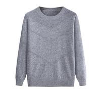 Strickpullover Für Ältere Menschen Mittleren Alters Und Senioren, Rundhalsausschnitt, Lange Ärmel, Eleganter Pullover Für Alte Damen, Vintage, Einfarbig, Leichtes Sweatshirt Für Mütter, Grau, L