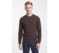 Strickpullover FYNCH-HATTON, Herren, Gr. 3XL, braun (soil), Strick, Obermaterial: 100% Baumwolle, bestickt, unifarben, regular fit hüftbedeckend, Rundhals, Bündchen, Pullover Strickpullover, mit Logo-