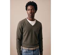 Strickpullover FYNCH-HATTON, Herren, Gr. 4XL, cypress, Strick, Obermaterial: 100% Baumwolle, meliert, unifarben, regular fit hüftbedeckend, V-Ausschnitt, Flachstrickbündchen, Pullover Strickpullover,
