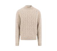 Strickpullover FYNCH-HATTON, Herren, Gr. L, winter whi, Strick, Obermaterial: 65% Wolle, 30% Nylon, 5% Alpaka, meliert, hüftbedeckend, Rundhals, Bündchen, Pullover, mit Zopfmuster (52876943-L) winter