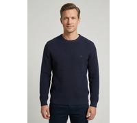 Strickpullover FYNCH-HATTON, Herren, Gr. M, navy, Strick, Obermaterial: 100% Baumwolle, unifarben, normal hüftbedeckend, Rundhals, Flachstrickbündchen, Pullover Strickpullover, aus Baumwolle, normale