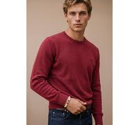 Strickpullover FYNCH-HATTON, Herren, Gr. S, rot (brick), Strick, Obermaterial: 100% Baumwolle, bestickt, unifarben, regular fit hüftbedeckend, Rundhals, Flachstrickbündchen, Pullover Strickpullover, m