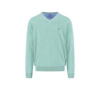 Strickpullover FYNCH-HATTON, Herren, Gr. XL, grün (fern), Strick, Obermaterial: 100% Baumwolle, unifarben, casual, regular fit taillenbedeckt, Rundhals, Langarm Rippbündchen, Pullover, mit Logo Sticke