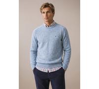 Strickpullover FYNCH-HATTON, Herren, Gr. XXL, blau (air blau), Strick, Obermaterial: 65% Wolle, 30% Polyamid, 5% Alpaka, meliert, regular fit hüftbedeckend, Rundhals, Flachstrickbündchen, Pullover Str