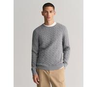 GANT Herren Cotton Cable C-Neck ZOPFSTRICKPULLOVER MIT Rundhalsausschnitt, Grey Melange, S