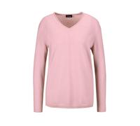 Strickpullover GOLDNER "Basicpullover mit V-Ausschnitt", Damen, Gr. 38, rosa (puder), Obermaterial: 100% Kaschmir WS., V-Ausschnitt, weit Rippe, Pullover Strickpullover, Aufwendig in Form gestrickt (5