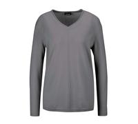 Strickpullover GOLDNER "Basicpullover mit V-Ausschnitt", Damen, Gr. 44, grau, Obermaterial: 100% Kaschmir WS., Rippe, Pullover Strickpullover, Aufwendig in Form gestrickt (58489964-44) grau