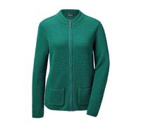 Strickpullover GOLDNER "Elegante Wolljacke mit Noppenstruktur", Damen, Gr. 38, grün (dunkelgrün), Obermaterial: 70% Polyacryl PAN. 30% Schurwolle WV., Rippe, Pullover Strickpullover, 3D-Effekt-Struktu