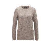 Strickpullover GOLDNER "Eleganter Glanzpullover, Ajour-Details", Damen, Gr. 52, braun (camel, melange), Obermaterial: 82% Baumwolle CO. 18% metallisierte Fasern MTF., weit Rippe, Pullover Strickpullov