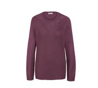 Strickpullover GOLDNER "Eleganter Glanzpullover, Ajourmuster", Damen, Gr. 40, braun (cassis), Obermaterial: 72% Polyacryl PAN. 27% Baumwolle CO. 1% metallisierte Fasern MTF., weit Rippe, Pullover Stri