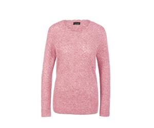Strickpullover GOLDNER "Femininer Ajourpullover aus hochwertigem Melange-Garn", Damen, Gr. 44, rosa (rosé, melange), Obermaterial: 68% Polyacryl PAN. 12% Polyester PES. 11% Polyamid PA. 6% Wolle WO. 3