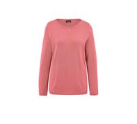 Strickpullover GOLDNER "Kurzgröße Baumwoll-Pullover, U-Boot-Ausschnitt", Damen, Gr. 24, orange (koralle), Obermaterial: 60% Viskose CV. 40% Baumwolle CO., Pullover Strickpullover (54395654-24) koralle