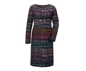 Strickpullover GOLDNER "Kurzgröße Baumwoll-Strickkleid, Rundhals", Damen, Gr. 23, bunt, Obermaterial: 50% Baumwolle CO. 50% Polyacryl PAN., U-Boot-Ausschnitt, Tubular, Pullover Strickpullover, Jacquar