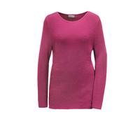 Strickpullover GOLDNER "Kurzgröße Baumwollpullover mit Patentgrobstrick", Damen, Gr. 22, rosa (pink), Obermaterial: 100% Baumwolle CO., U-Boot-Ausschnitt, Rippe, Pullover Strickpullover, Ohne (5210931