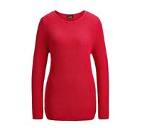 Strickpullover GOLDNER "Kurzgröße Baumwollpullover mit Patentgrobstrick", Damen, Gr. 22, rot, Obermaterial: 100% Baumwolle CO., U-Boot-Ausschnitt, Rippe, Pullover Strickpullover, Ohne (25908937-22) ro