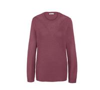 Strickpullover GOLDNER "Kurzgröße Eleganter Glanzpullover, Ajourmuster", Damen, Gr. 23, pink (brombeere), Obermaterial: 72% Polyacryl PAN. 27% Baumwolle CO. 1% metallisierte Fasern MTF., weit Rippe, P