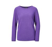 Strickpullover GOLDNER "Kurzgröße Feinstrickshirt mit U-Boot-Ausschnitt", Damen, Gr. 21, lila, Obermaterial: 100% Kaschmir WS., figurumspielend, U-Boot-Ausschnitt, eng Rippe, Pullover Strickpullover, 