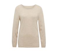 Strickpullover GOLDNER "Kurzgröße Feinstrickshirt mit U-Boot-Ausschnitt", Damen, Gr. 23, beige (bisquit), Obermaterial: 100% Kaschmir WS., figurumspielend, U-Boot-Ausschnitt, eng Rippe, Pullover Stric