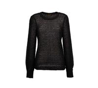 Strickpullover GOLDNER "Kurzgröße Femininer Pullover in Netzoptik mit Pailletten", Damen, Gr. 20, schwarz, Obermaterial: 68% Polyamid PA. 27% Polyester PES. 5% Wolle WO., festlich, weit Rippe, Pullove