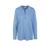 Strickpullover GOLDNER "Kurzgröße Glattstrickpullover mit Hemdkragen", Damen, Gr. 25, blau (lavendelblau), Obermaterial: 100% Polyacryl PAN., eng Tubular, Pullover Strickpullover, Vielseitig kombinier