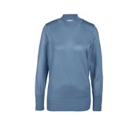 Strickpullover GOLDNER "Kurzgröße Pflegeleichter Pullover mit Stehbundkragen", Damen, Gr. 24, blau, Obermaterial: 100% Polyacryl PAN., Rippe, Pullover Strickpullover, Mit liebevollen Details gearbeite