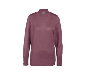 Strickpullover GOLDNER "Kurzgröße Pflegeleichter Pullover mit Stehbundkragen", Damen, Gr. 25, braun (cassis), Obermaterial: 100% Polyacryl PAN., Rippe, Pullover Strickpullover, Mit liebevollen Details