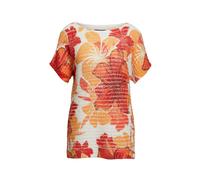 Strickpullover GOLDNER "Kurzgröße Pullover", Damen, Gr. 21, orange (papaya, gemustert), Obermaterial: 60% Polyester PES. 40% Baumwolle CO., normal, Sonstiges, Pullover Strickpullover, Ohne (88913761-2