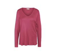 Strickpullover GOLDNER "Kurzgröße Unkomplizierter Pullover mit V-Ausschnitt", Damen, Gr. 25, rot (sangria), Obermaterial: 100% Polyacryl PAN., V-Ausschnitt, eng normales Bündchen, Pullover Strickpullo