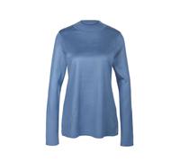 Strickpullover GOLDNER "Kurzgröße Unkomplizierter Stehbundpullover", Damen, Gr. 25, blau (rauchblau), Obermaterial: 100% Polyacryl PAN., Tubular, Pullover Strickpullover, wie echter Kaschmir (99028544