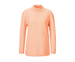 Strickpullover GOLDNER "Kuschelweicher Kaschmirpullover mit Kragen", Damen, Gr. 46, orange (pfirsich), Obermaterial: 100% Kaschmir WS., Rippe, Pullover Strickpullover, Dekorative Naht im Vorderteil (3