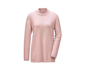 Strickpullover GOLDNER "Kuschelweicher Kaschmirpullover mit Kragen", Damen, Gr. 46, rosa (puder), Obermaterial: 100% Kaschmir WS., eng Rippe, Pullover Strickpullover, Dekorative Naht im Vorderteil (85