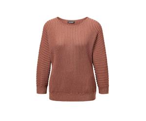 Strickpullover GOLDNER "Rippenpullover mit Fledermausärmeln", Damen, Gr. 36/38, braun (cognac), Obermaterial: 83% Viskose CV. 17% metallisierte Fasern MTF., Rippe, Pullover Strickpullover, Fledermausä