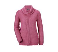 Strickpullover GOLDNER "Strickpullover mit interessanter Struktur und Glitzergarn", Damen, Gr. 44, lila (brombeere), Obermaterial: 90% Polyacryl PAN. 10% metallisierte Fasern MTF., Rollkragen, eng Rip