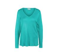 Strickpullover GOLDNER "Unkomplizierter Pullover mit V-Ausschnitt", Damen, Gr. 42, grün (smaragd), Obermaterial: 100% Polyacryl PAN., Pullover Strickpullover (59761862-42) smaragd