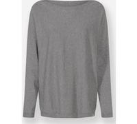 Strickpullover HEINE "Pullover", Damen, Gr. 42, grau (grau, meliert), 50% Viskose, 28% Polyester, 22% Polyamid, unifarben, Pullover Strickpullover (90437567-42) grau, meliert