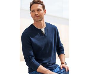 Strickpullover H.I.S, Herren, Gr. 3XL (64/66), blau (navy), Feinstrick, Obermaterial: 60% Baumwolle, 40% Polyester, unifarben, regular fit normal, Rundhals, Rollkanten, Pullover Strickpullover, Pullov
