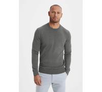 Strickpullover H.I.S, Herren, Gr. L (52/54), grau (dunkelgrau, meliert), Feinstrick, Obermaterial: 60% Baumwolle, 40% Polyester, meliert, regular fit normal, Rundhals, Strickbündchen, Pullover Strickp