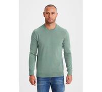 Strickpullover H.I.S, Herren, Gr. L (52/54), grün (mint, meliert), Feinstrick, Obermaterial: 60% Baumwolle, 40% Polyester, meliert, regular fit normal, Rundhals, Strickbündchen, Pullover Strickpullove