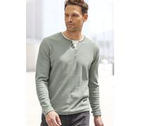 Strickpullover H.I.S, Herren, Gr. M (48/50), grün (salbei), Feinstrick, Obermaterial: 60% Baumwolle, 40% Polyester, unifarben, regular fit normal, Rundhals, Rollkanten, Pullover Strickpullover, Pullov