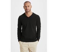 Strickpullover H.I.S, Herren, Gr. M (48/50), schwarz, Feinstrick, Obermaterial: 60% Baumwolle, 40% Polyester, unifarben, Basic, regular fit normal, V-Ausschnitt, Strickbündchen, Pullover Strickpullove