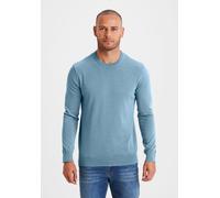 Strickpullover H.I.S, Herren, Gr. S (44/46), blau (blau, meliert), Feinstrick, Obermaterial: 60% Baumwolle, 40% Polyester, meliert, regular fit normal, Rundhals, Strickbündchen, Pullover Strickpullove