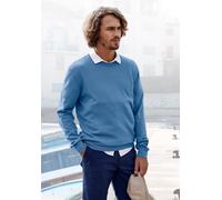 Strickpullover H.I.S, Herren, Gr. XL (56/58), blau, Feinstrick, Obermaterial: 60% Baumwolle, 40% Polyester, unifarben, regular fit normal, Rundhals, Strickbündchen, Pullover Strickpullover, Regular Fi
