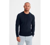 Strickpullover H.I.S, Herren, Gr. XL (56/58), blau (navy), Feinstrick, Obermaterial: 60% Baumwolle, 40% Polyester, unifarben, regular fit normal, Rundhals, Strickbündchen, Pullover Strickpullover, Reg