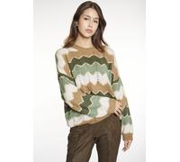 Strickpullover HAILY’S "LS A SK Mi44ssa", Damen, Gr. S, grün (khaki div), Strick, Obermaterial: 70% Polyacryl, 20% Polyamid, 10% metallisierte Fasern, gemustert, Rundhals, Pullover Strickpullover (902