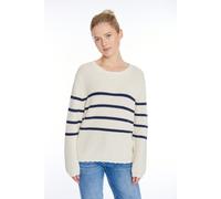 Strickpullover HAILY’S "LS C SK Vi44olet", Damen, Gr. M, cream, navy stripe, Strick, Obermaterial: 70% Baumwolle, 30% Polyester, gestreift, hüftbedeckend, V-Ausschnitt, Pullover (78961160-M) cream, na