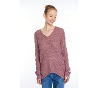 Strickpullover HAILY’S "LS P VK Pi44pa", Damen, Gr. M, rot (bordeaux marl), Strick, Obermaterial: 94% Polyester, 3% Elasthan, 3% Nylon, meliert, normal, V-Ausschnitt, Pullover Strickpullover (22903960