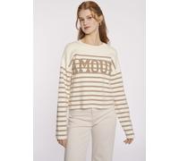 Strickpullover HAILY’S "LS V SK Am44our", Damen, Gr. L (40), beige (cream, beige stripe), Strick, Obermaterial: 52% Viskose, 28% Polyester, 20% Nylon, gestreift, V-Ausschnitt, Pullover Strickpullover
